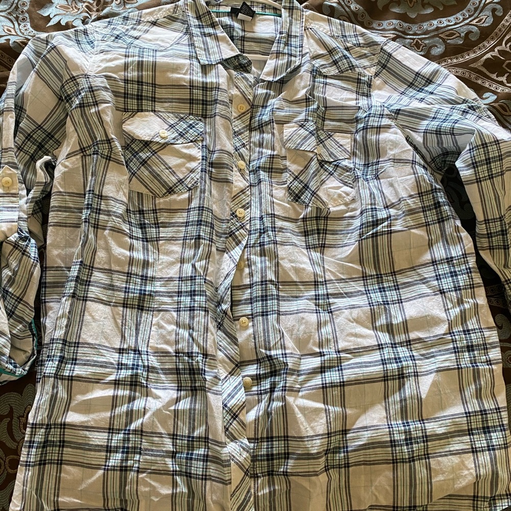 Blue and plaid button down